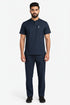 Men’s 2-Pocket Henley Scrub Set – Polyester Spandex Stretch